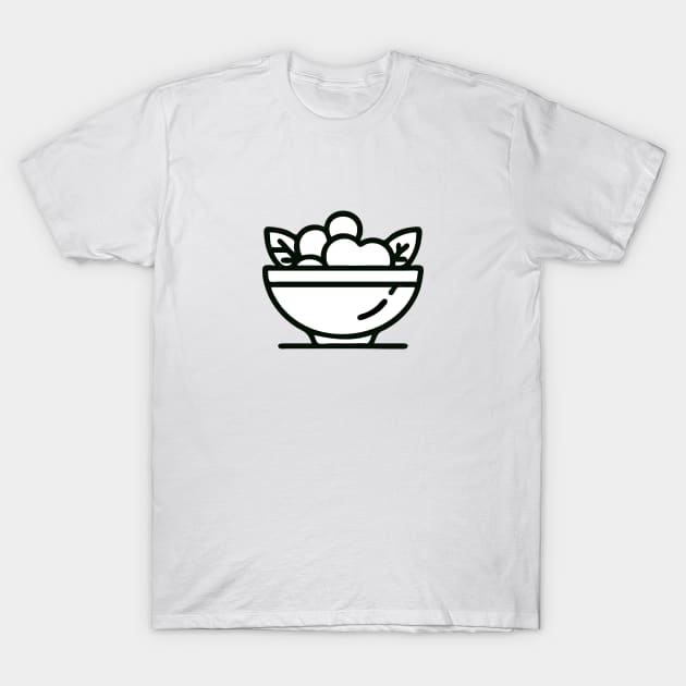 Simplicity on Display: Minimalist Fruit Bowl T-Shirt by Pawsitive2Print